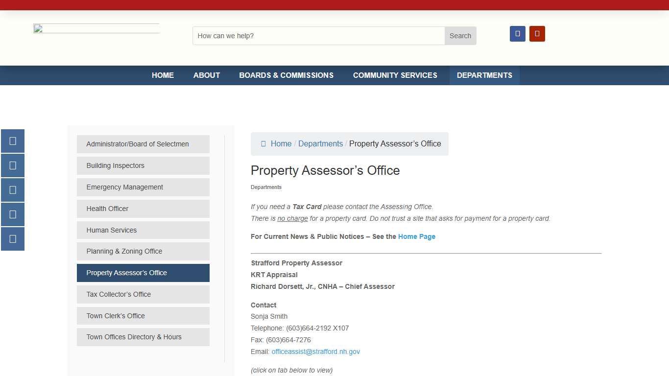Property Assessor’s Office | Town of Strafford NH